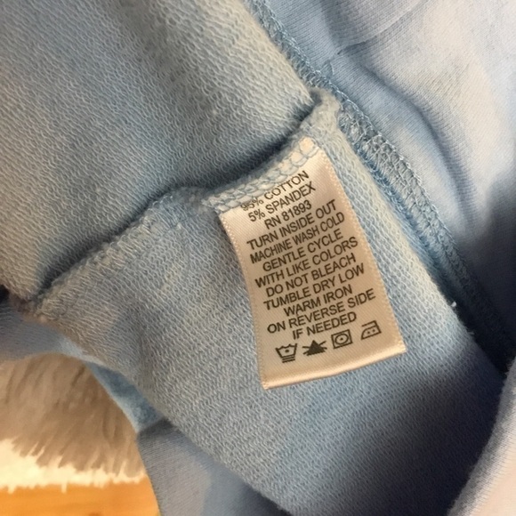 Sport Savvy 3X powder blue floral 3/4 sleeve zip up kangaroo style pocke… - Picture 3 of 14